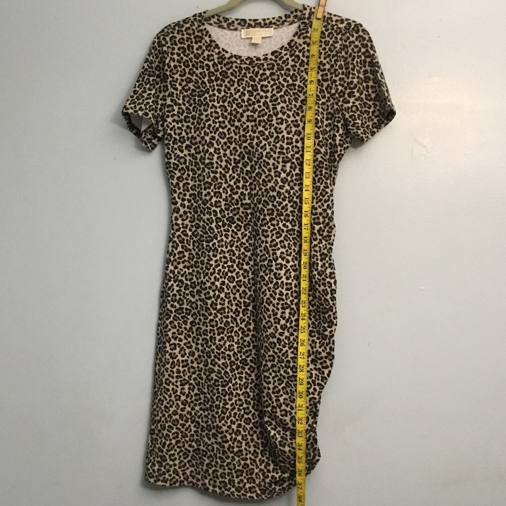Michael Kors Leopard Print Midi Dress - Black and Tan